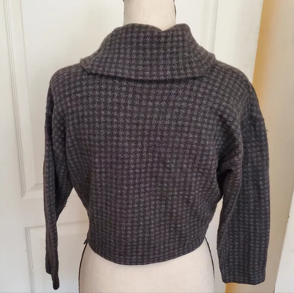Lauren Ralph Lauren tweed cropped top open cardigan sz S - Picture 2 of 3